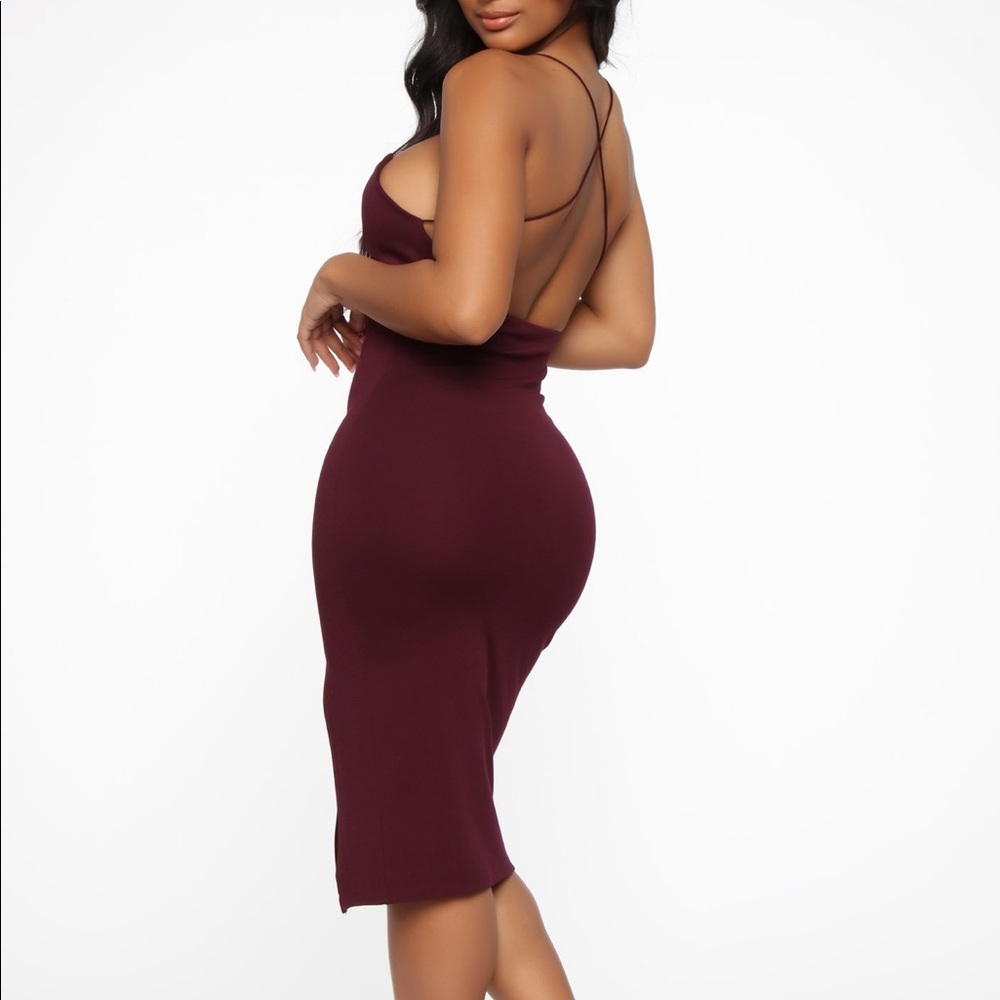 NWT Midi Dress in Plum size L - Picture 3 of 4
